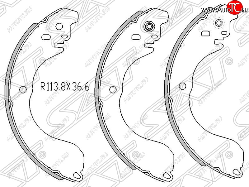 1 429 р. Колодки тормозные SAT (задние)  Nissan Tiida Latio  C11 (2004-2012), Toyota Town Ace  s400 (2008-2020)  с доставкой в г. Санкт‑Петербург