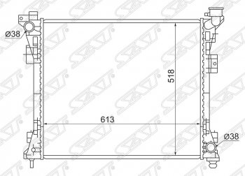 Радиатор двигателя SAT (пластинчатый, 3.3/3.8, МКПП/АКПП) Chrysler (Крайслер) Town and Country (Товн)  RT минивэн (2007-2010), Dodge (Додж) Caravan (Караван) (2007-2010)