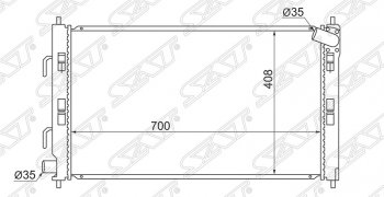 4 649 р. Радиатор двигателя SAT (трубчатый, 1.6/1.5 под автомат) Mitsubishi ASX дорестайлинг (2010-2012)  с доставкой в г. Санкт‑Петербург. Увеличить фотографию 1