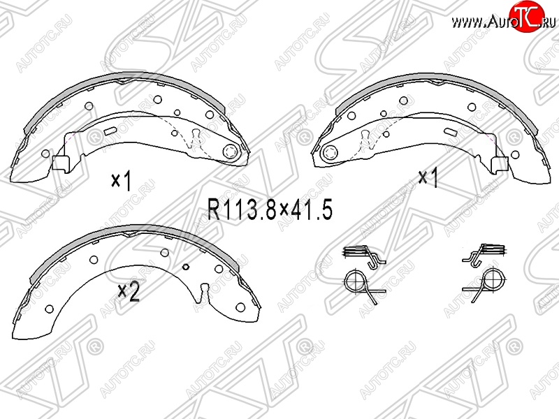 1 759 р. Колодки тормозные SAT (задние, барабанные) Peugeot Partner B9 дорестайлинг (2008-2012)  с доставкой в г. Санкт‑Петербург