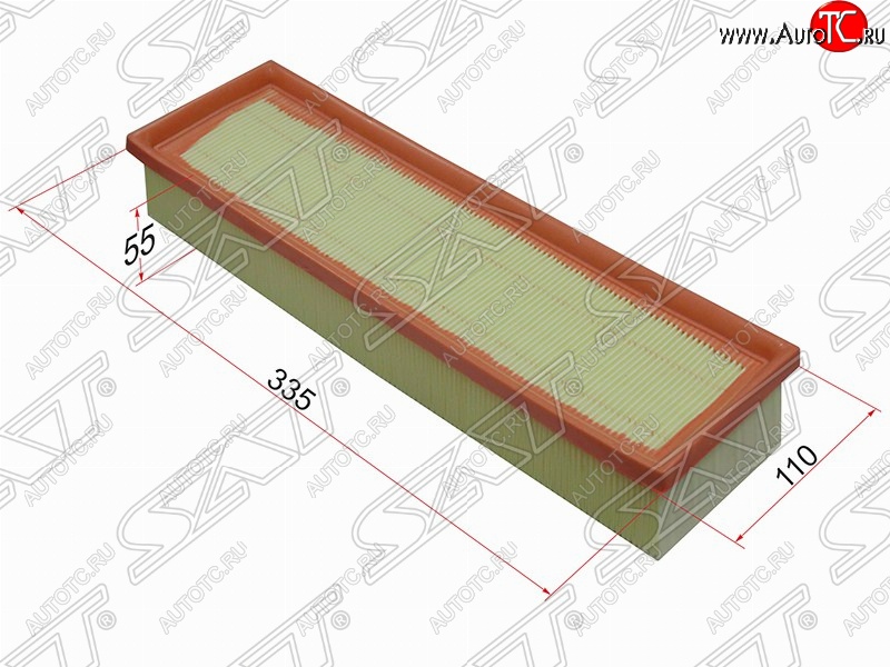319 р. Фильтр воздушный двигателя SAT (335х110х55 mm)  CITROEN Berlingo (M59), C2, C3 (FC/FN), Peugeot 1007, 207 (WK,  WA,  WC), Partner (M49/M59)  с доставкой в г. Санкт‑Петербург
