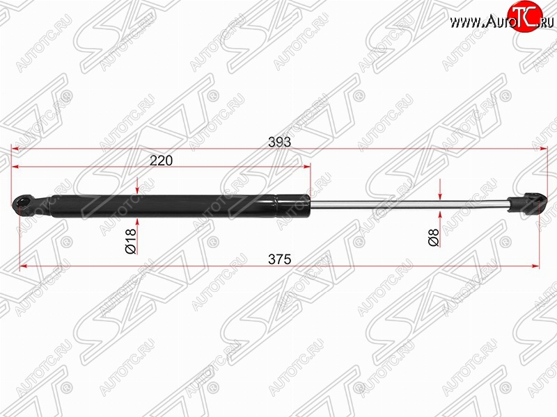 769 р. Газовый упор крышки багажника SAT (LH=RH)  Peugeot Partner  B9 (2008-2018) дорестайлинг, 1-ый рестайлинг, 2-ой рестайлинг  с доставкой в г. Санкт‑Петербург