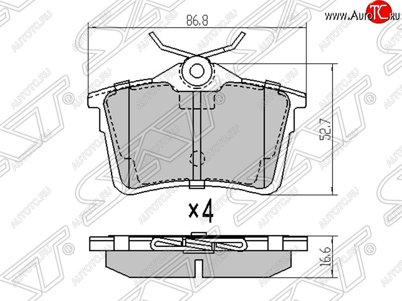 979 р. Колодки тормозные SAT (задние) Peugeot Partner B9 1-ый рестайлинг (2012-2015)  с доставкой в г. Санкт‑Петербург