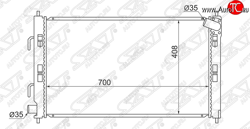 5 599 р. Радиатор двигателя SAT (пластинчатый, 1.6 / 1.5, АКПП)  CITROEN C-crosser, C4 aircross, Mitsubishi ASX, Delica D:5 (1), Lancer (10), Outlander (XL), RVR (3), Peugeot 4007  с доставкой в г. Санкт‑Петербург