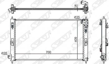 5 249 р. Радиатор двигателя SAT (пластинчатый, 1.5/1.8/2.0/2.0D, МКПП/АКПП) Mitsubishi ASX дорестайлинг (2010-2012)  с доставкой в г. Санкт‑Петербург. Увеличить фотографию 1