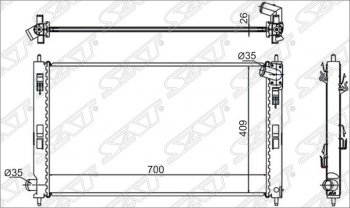 3 899 р. Радиатор двигателя SAT (трубчатый, 1.5/1.8/2.0/2.0D, МКПП) Mitsubishi ASX дорестайлинг (2010-2012)  с доставкой в г. Санкт‑Петербург. Увеличить фотографию 1
