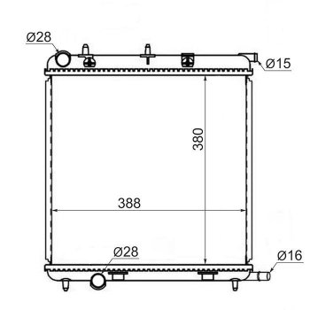 4 549 р. Радиатор двигателя SAT  CITROEN C2 (2003-2009), CITROEN C3  FC/FN (2002-2009), CITROEN DS3  PF1 (2009-2016), Peugeot 1007 (2004-2009), Peugeot 207 ( WK,  WA,  WC) (2006-2012)  с доставкой в г. Санкт‑Петербург. Увеличить фотографию 1