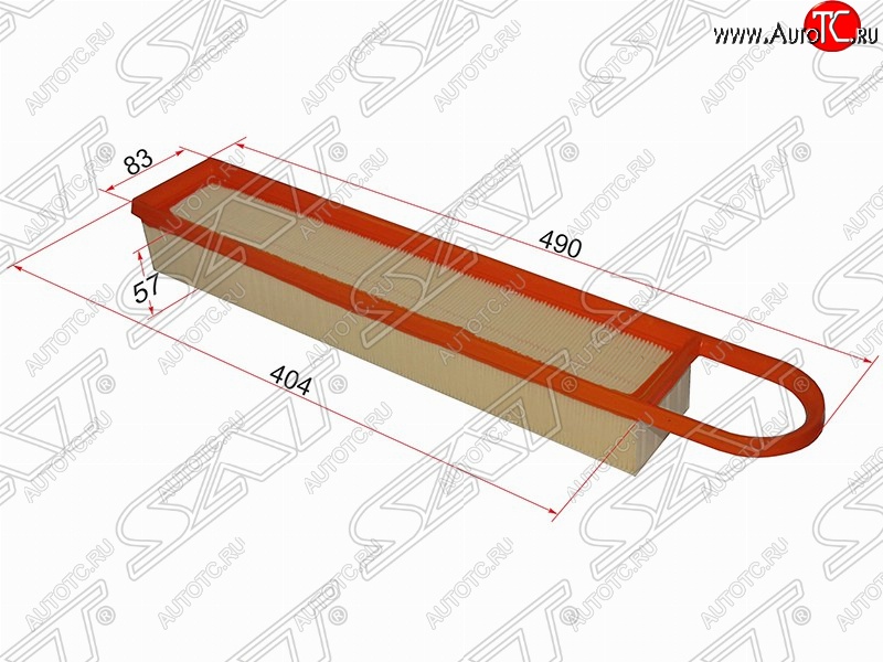 429 р. Фильтр воздушный двигателя SAT (490/404х83х57 mm)  CITROEN C3 (дорестайлинг), C4 (B7), DS3 (PF1), Peugeot 207 (WK,  WA,  WC), 3008, 308 (T7)  с доставкой в г. Санкт‑Петербург