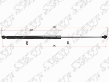 Упор крышки багажника SAT (газовый) CITROEN C3 Picasso дорестайлинг (2008-2012)