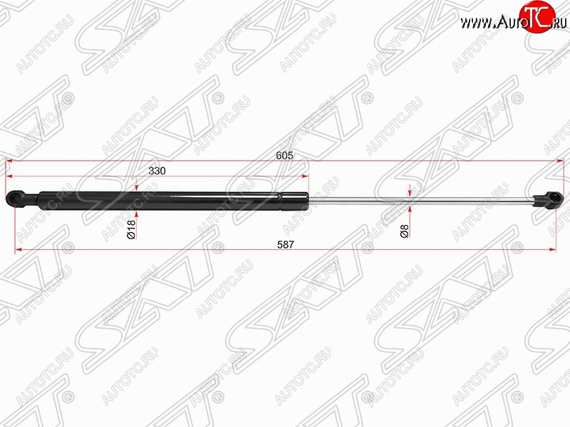 649 р. Упор крышки багажника SAT (газовый)  CITROEN C4 Grand Picasso - C4 picasso  UD  с доставкой в г. Санкт‑Петербург