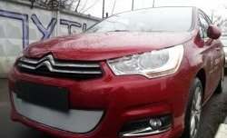 1 539 р. Сетка на бампер (хетчбек) Russtal (хром)  CITROEN C4  B7 (2011-2018)  с доставкой в г. Санкт‑Петербург. Увеличить фотографию 4