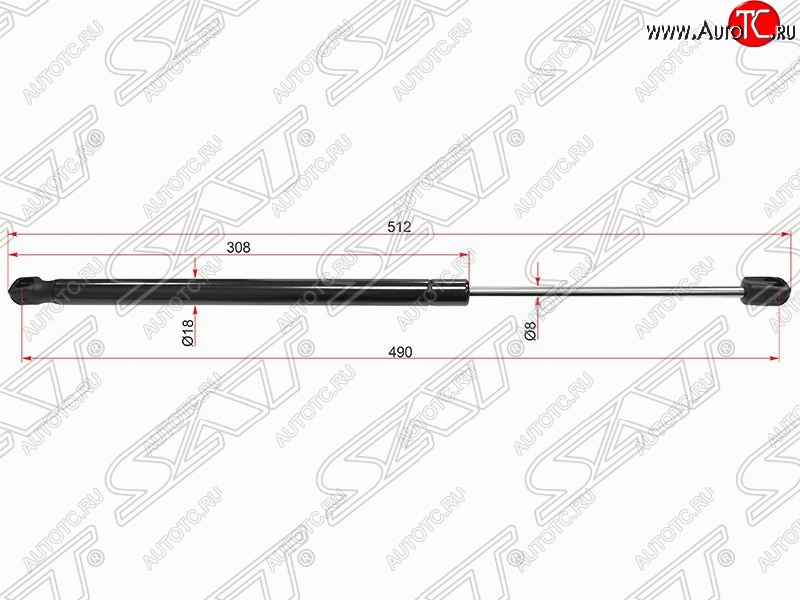 679 р. Упор крышки багажника SAT (газовый)  CITROEN C4 (2008-2011)  рестайлинг, хэтчбэк 3 дв.,  рестайлинг, хэтчбэк 5 дв.  с доставкой в г. Санкт‑Петербург