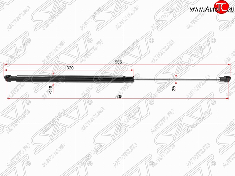 499 р. Газовый упор крышки багажника SAT (LH=RH, 565 мм)  CITROEN C4 picasso  UD (2006-2014) минивэн  с доставкой в г. Санкт‑Петербург