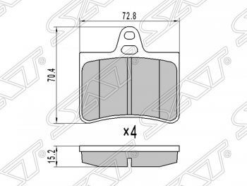 849 р. Колодки тормозные SAT (задние)  CITROEN C5  X40 (2000-2008) дорестайлинг,лифтбэк, рестайлинг,лифтбэк  с доставкой в г. Санкт‑Петербург. Увеличить фотографию 1