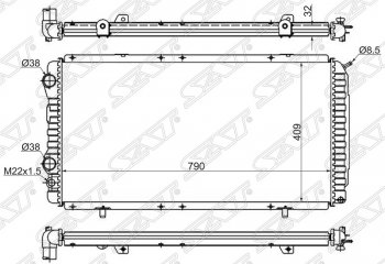 Радиатор двигателя SAT (трубчатый, 1.9TD/2.0/2.0TD/2.2/2.5TD/2.8TD, МКПП) CITROEN (Ситроен) Jumper (Джампер) ( 230,  244) (1994-2006), Fiat (Фиат) Ducato (Дукато) ( 230,  244) (1994-2012), Peugeot (Пежо) Boxer (Боксер) ( 230,  244) (1994-2006)