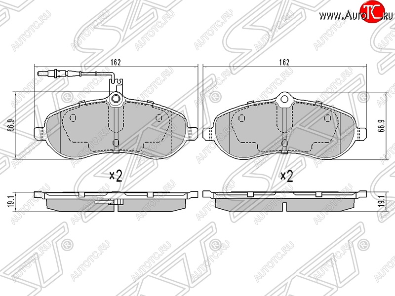 1 059 р. Колодки тормозные SAT (передние)  CITROEN Jumpy (2007-2017), Fiat Scudo (2007-2016), Peugeot Expert (2007-2012)  с доставкой в г. Санкт‑Петербург