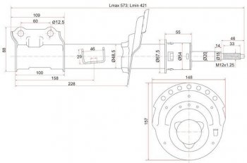 3 269 р. Левая стойка передняя SAT Hyundai Solaris RBr седан дорестайлинг (2010-2014)  с доставкой в г. Санкт‑Петербург. Увеличить фотографию 2