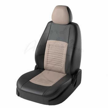 7 999 р. Чехлы для сидений Lord Autofashion Турин (экокожа) Chevrolet Lacetti седан (2002-2013) (Чёрный, вставка бежевая)  с доставкой в г. Санкт‑Петербург. Увеличить фотографию 1