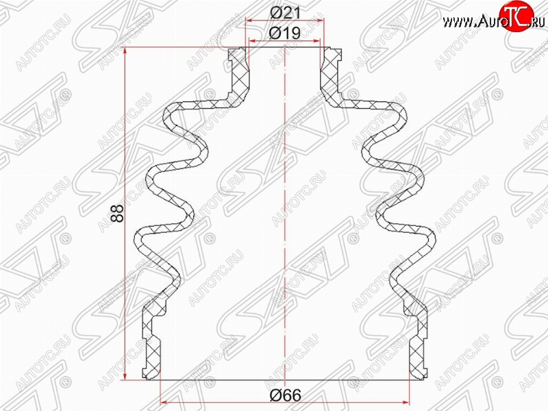 329 р. Пыльник ШРУСа SAT (наружный)  Daewoo Matiz  M100 (1998-2000), Mazda 2/Demio  DW (1996-2002)  с доставкой в г. Санкт‑Петербург