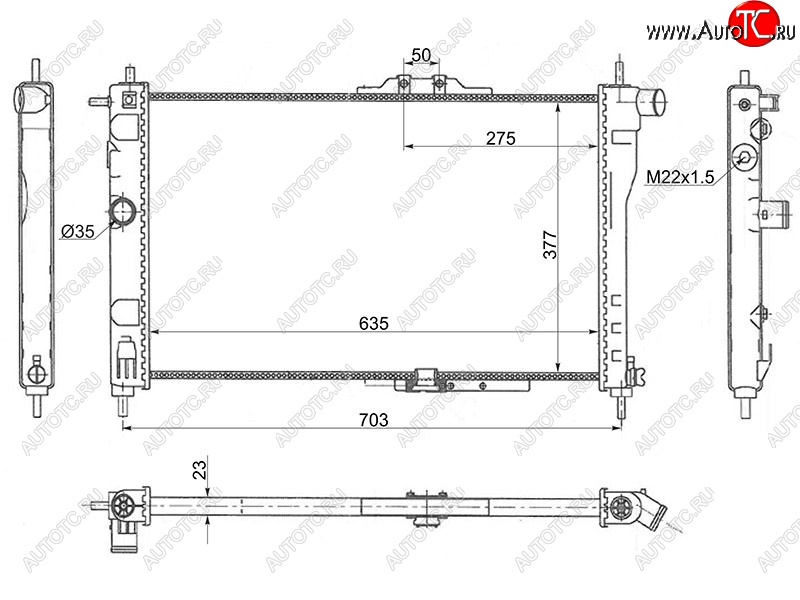 3 179 р. Радиатор двигателя SAT (трубчатый, МКПП, C18LE, G15MF, G16MF, A15MF) Daewoo Nexia дорестайлинг (1995-2008)  с доставкой в г. Санкт‑Петербург