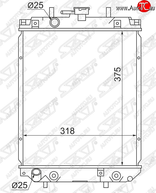 5 599 р. Радиатор двигателя SAT (пластинчатый, МКПП/АКПП)  Daihatsu Sirion (1998-2005), Daihatsu YRV (2000-2005), Toyota Duet (1998-2004)  с доставкой в г. Санкт‑Петербург