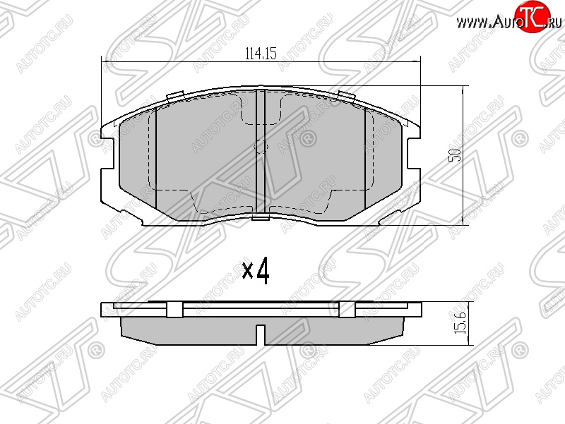 929 р. Колодки тормозные SAT (передние)  Daihatsu Terios (J100,  J102,J122), Mitsubishi Colt (CJ0 хэтчбэк 3 дв.), Galant (8), Lancer (8), Lancer Cedia (9), Libero, Toyota Cami (J100), Rush (J200)  с доставкой в г. Санкт‑Петербург