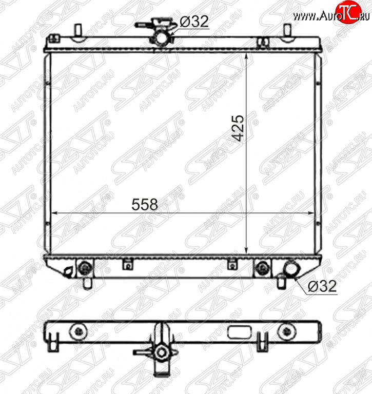 7 349 р. Радиатор двигателя SAT (пластинчатый, МКПП/АКПП)  Daihatsu Terios ( J100,  J102,J122,  J200) (1997-2009), Toyota Cami  J100 (1999-2006)  с доставкой в г. Санкт‑Петербург