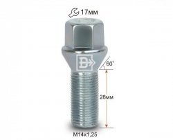 Колёсный болт длиной 28 мм Вектор M14 1.25 28 под гаечный ключ BMW 1 серия F21 хэтчбэк 3 дв. 1-ый рестайлинг (2015-2017) 