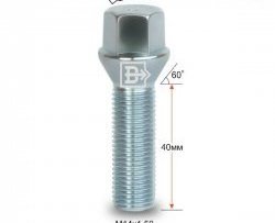 Колёсный болт длиной 40 мм Вектор M14 1.5 40 под гаечный ключ Acura ZDX YB1 (2009-2013) 