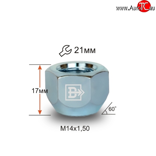 36 р. Колёсная гайка Вектор M14 1.5 Zeekr 001 рестайлинг (2023-2025)