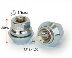 153 р. Колёсная гайка Вектор M12 1.5    с доставкой в г. Санкт‑Петербург. Увеличить фотографию 1