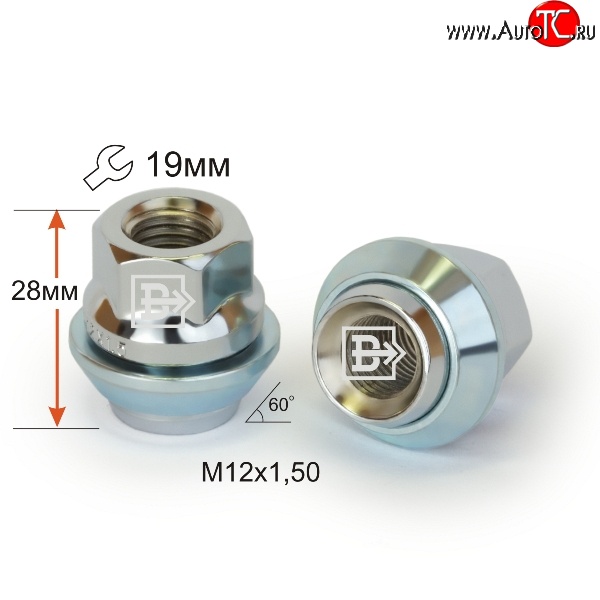 153 р. Колёсная гайка Вектор M12 1.5    с доставкой в г. Санкт‑Петербург