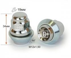 172 р. Колёсная гайка Вектор M12 1.5    с доставкой в г. Санкт‑Петербург. Увеличить фотографию 1