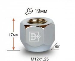 Колёсная гайка Вектор M12 1.25 ВИС 2346 фургон, рестайлинг (2021-2025) 