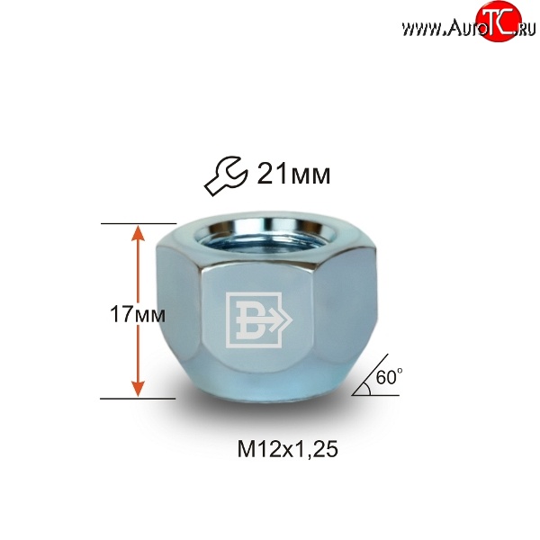 36 р. Колёсная гайка Вектор M12 1.25 ГАЗ 31107 (2004-2009)