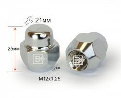 59 р. Колёсная гайка Вектор M12 1.25    с доставкой в г. Санкт‑Петербург. Увеличить фотографию 1