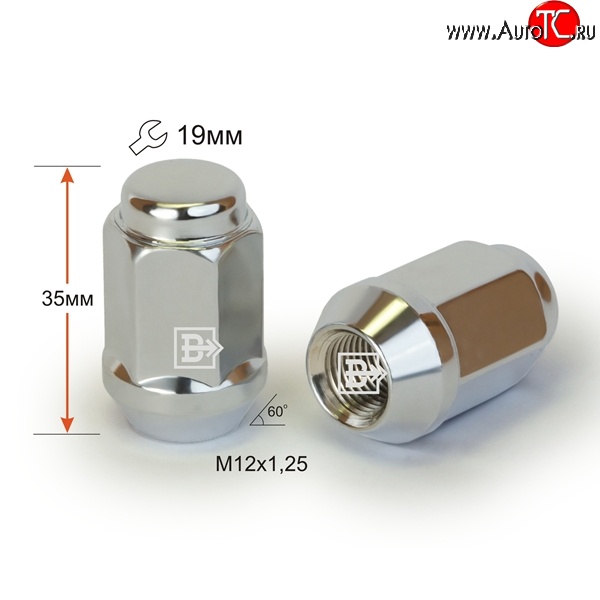 73 р. Колёсная гайка Вектор M12 1.25 ГАЗ 31107 (2004-2009)