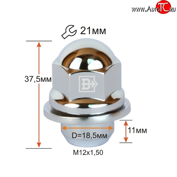 144 р. Колёсная гайка Вектор M12 1.5    с доставкой в г. Санкт‑Петербург