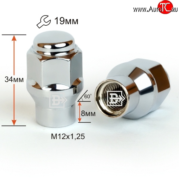 96 р. Колёсная гайка Вектор M12 1.25    с доставкой в г. Санкт‑Петербург