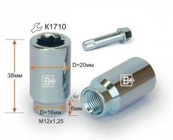 Колёсная гайка Вектор M12 1.25 Лада Ока 1111 (1988-2008) 