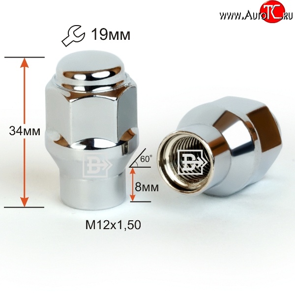 96 р. Колёсная гайка Вектор M12 1.5    с доставкой в г. Санкт‑Петербург