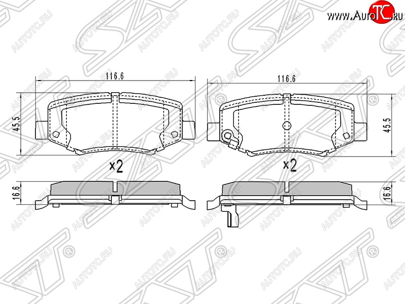 1 069 р. Колодки тормозные SAT (задние)  Dodge Nitro (2007-2011), Jeep Cherokee  KK (2007-2014), Jeep Wrangler  JK (2007-2018)  с доставкой в г. Санкт‑Петербург