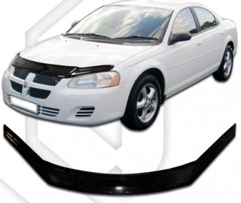 2 599 р. Дефлектор капота CA-Plastic  Dodge Stratus (2004-2006) (Classic черный, Без надписи)  с доставкой в г. Санкт‑Петербург. Увеличить фотографию 1