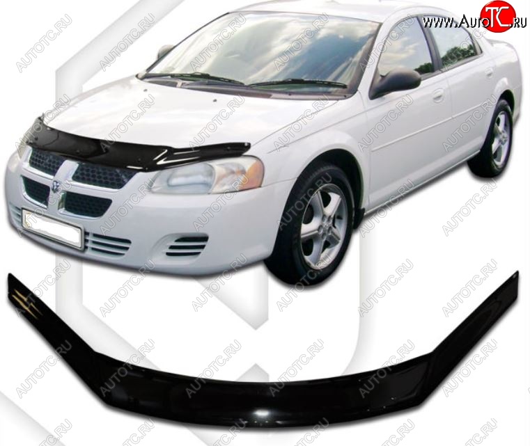 2 599 р. Дефлектор капота CA-Plastic  Dodge Stratus (2004-2006) (Classic черный, Без надписи)  с доставкой в г. Санкт‑Петербург