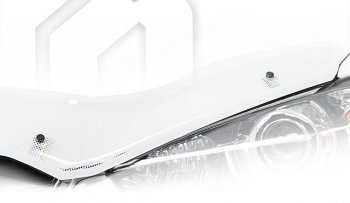 2 299 р. Дефлектор капота CA-Plastiс  FAW Besturn X80 (2014-2019) (Шелкография белая)  с доставкой в г. Санкт‑Петербург. Увеличить фотографию 1