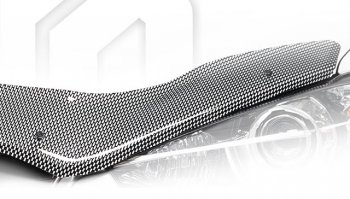 2 099 р. Дефлектор капота CA-Plastiс  Fiat Bravo  198 (2007-2015) (Шелкография карбон-серебро)  с доставкой в г. Санкт‑Петербург. Увеличить фотографию 1