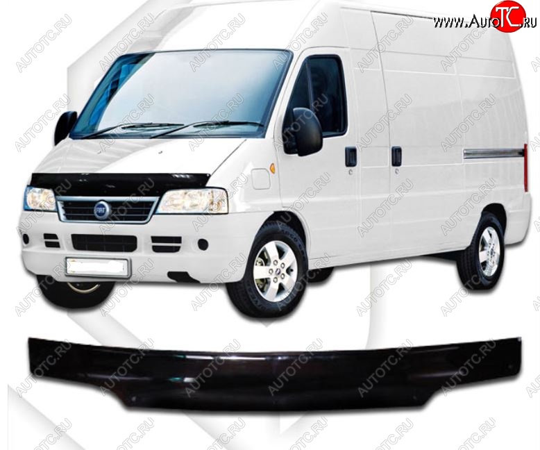 2 499 р. Дефлектор капота CA-Plastic  Fiat Ducato  250 (2006-2014) (Classic черный, Без надписи)  с доставкой в г. Санкт‑Петербург