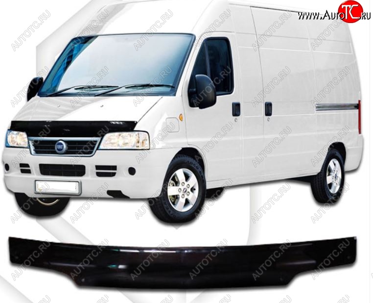 1 999 р. Дефлектор капота CA-Plastiс  Fiat Ducato  230 (1994-2002) (Classic черный, Без надписи)  с доставкой в г. Санкт‑Петербург