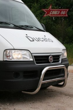 10 844 р. Защита переднего бампера Souz-96 (d60) Fiat Ducato 250 (2006-2014)  с доставкой в г. Санкт‑Петербург. Увеличить фотографию 1