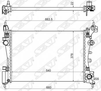 4 299 р. Радиатор двигателя SAT (трубчатый, 1.0/1.2/1.4/1.6, МКПП/АКПП)  Fiat Grande Punto (2005-2012), Opel Corsa  D (2006-2014)  с доставкой в г. Санкт‑Петербург. Увеличить фотографию 1